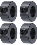 Four Piece Set Screw Shaft Collars For Three Eighths Inch Bore, Three Quarters Inch Outside Diameter, Heavy Duty Carbon Steel