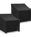 Waterproof Adirondack Chair Covers 2 Pack for Outdoor Patio Furniture Fits Up To 32W x 37D x 36H Inches Black Heavy Duty