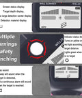 Stud Finder Wall Scanner with LCD Display for Wood, Metal, and AC Wire showing screen indicators and multiple warning features.