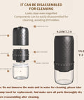 Portable Electric Burr Coffee Grinder Built To Last With Slick Steel Burrs Rechargeable 1800 MAH Battery Drops In Forty Settings components for easy cleaning