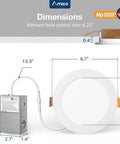 Ultra Thin 6 Inch 5CCT LED Recessed Downlight With Junction Box 12 Pack Canless Wafer Dimmable 12W 1050 Lumens Five Color Temp