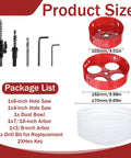 All In One Pro Grade Recessed Lighting Hole Saw Kit With 4 Inch And 6 Inch Cutters, Dust Bowl Catcher, Arbors, Drill Bit, Hex Keys