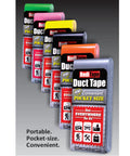 Assorted colors of Travel Size Pocket Duct Tape 2 Pack Twin Silver, Compact Flat Mini Rolls for Repairs and Emergency Gear