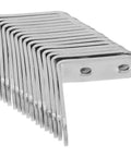 L Shaped Corner Braces Set With Screws 16 Pack Beefy Cold Rolled Steel in a stack, showing heavy duty design and screw holes
