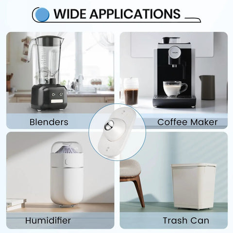 Self Adhesive Caster Wheels And Appliance Sliders For Kitchen Appliances, 360 Swivel Roller Pads with blenders, humidifier, coffee maker, and trash can.