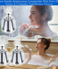 3 Piece Metal Shower Knob Replacement For Pfister Verve Tub And Shower Faucet Handle Remodel Kit with Chrome Finish