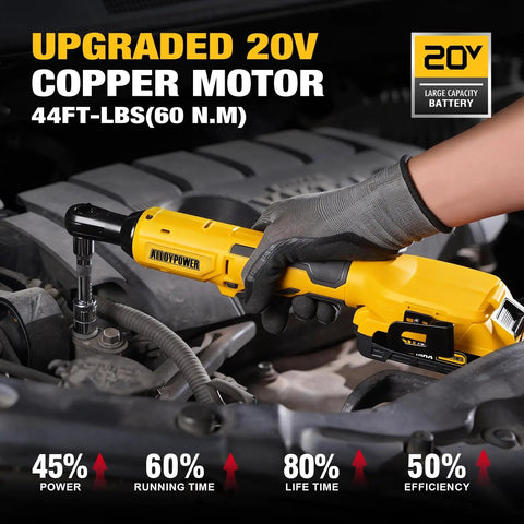 Heavy Hitting 20V Brushless Impact Wrench And Smooth 3/8 Inch Ratchet Combo Kit in use under car hood.