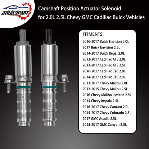 Camshaft Position Actuator VVT Solenoid For 2.0L And 2.5L Chevy Malibu Impala Colorado Cadillac ATS GMC Canyon Buick Envision And More
