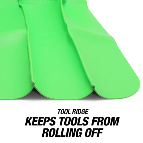 Tool ridge on the Heavy Duty Vinyl Fender Cover For Mechanics In The Pro Shop, 27 Inch By 34 Inch Car Repair Mat.