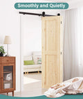 Heavy Duty Bifold Barn Door Hardware Kit 40 Inch Track System For Up To Two 19 Inch Panels top mounted in living room