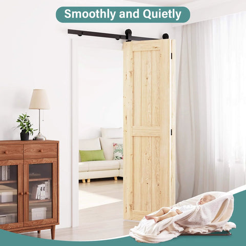 Heavy Duty Bifold Barn Door Hardware Kit 40 Inch Track System For Up To Two 19 Inch Panels top mounted in living room