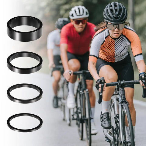 12Pcs Aluminum Headset Spacers For 1 1 8 Inch Stems 4 Thicknesses 2mm 3mm 5mm 10mm Black Stem Spacers For Mountain And Road Bikes