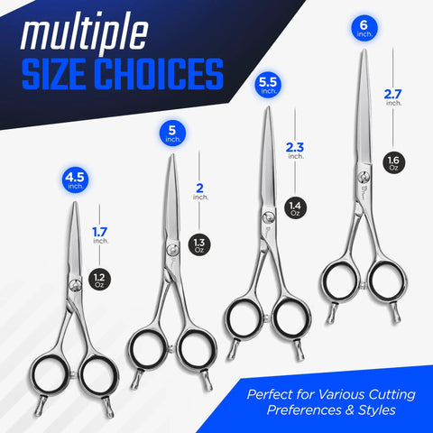 Pro Grade Hair Cutting Scissors 4.5 Inch Ultra Sharp Thin Blades 440C Steel for Maximum Precision for Women and Men in four sizes