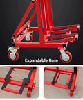 Heavy Duty Foldable Moving Dolly For Hauling Drywall And Marble Slabs 2200 Lb Capacity showing its expandable base and reinforced wheels.