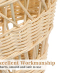 Close-up of Rattan Hot Air Balloon Decor Set 2 Pcs Wicker Basket Ornaments highlighting smooth synthetic rattan weave