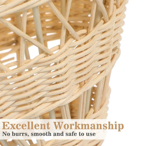 Close-up of Rattan Hot Air Balloon Decor Set 2 Pcs Wicker Basket Ornaments highlighting smooth synthetic rattan weave