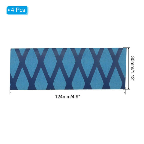 Hella Solid Non Slip Heat Shrink Sleeve For Cutting Knife Handles 4 Pack Chef Cutter Grip Wrap Featuring Snazzy Blue Textured Cover, 30x124mm