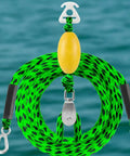 Durable Marine Tow Line With Built In Pulley Stainless Steel Hooks And Guarded End Connections Heavy Duty Bungee Dock Rope