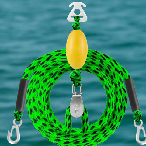 Marine Tow Line With Pulley Bungee Dock Line Stainless Steel Center Pulley for Smooth Towing and Shock Absorption on water