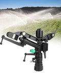 G1 Female Thread Adjustable Dual Nozzle Rocker Arm Sprinkler for Lawn, Garden, and Patio Irrigation showcasing sprinkler in action