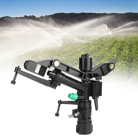 G1 Female Thread Adjustable Dual Nozzle Rocker Arm Sprinkler for Lawn, Garden, and Patio Irrigation showcasing sprinkler in action