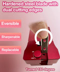 PVC pipe deburring tool, 9-in-1, red base with adjustable blade for 0.5 to 4 in SCH40/CPVC pipes