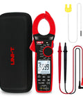 Digital Clamp Meter UT208B Inrush Current Mode True RMS 1000A AC DC with accessories and carrying case