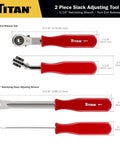 Two Piece Slack Adjusting Tool And Wrench Set Built For Quick Install On Meritor Brake Slack Adjusters showing dimensions and design