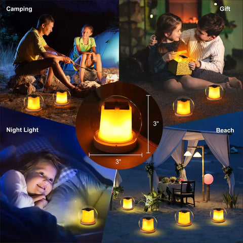 Solar Powered Floating LED Glow Balls 4 Pack With IP68 Waterproof Build, 3 Modes And Flickering Flame Effect, Flameless Tea Lights For Outdoor Pool Spa Bath Lawn And Party