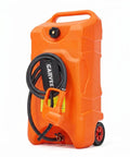 Upgraded 16 Gallon Gas Tank Caddy With Heavy Duty HDPE Construction Manual Transfer Pump 10 Foot Hose Portable Gas Can On Casters Leak Proof