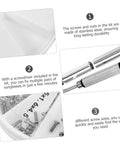 Eyeglass Repair Kit With Screws And Mini Screwdriver Components For Quick Fixes To Glasses Sunglasses And Watches in a round case