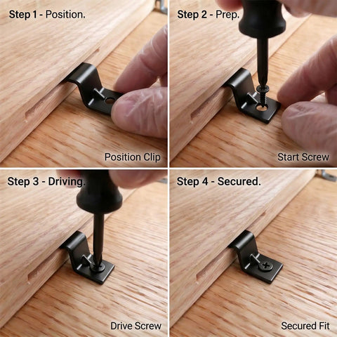 Hella Sturdy Zinc Plated Table Top Fasteners And Z Clips Black 40 Pack installation steps for furniture assembly clips.