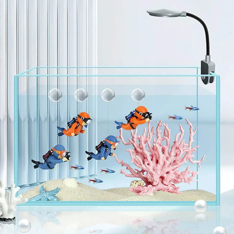 Floating Diver Camera Aquarium Decoration Two Pack With Totally Cute Floating Device Balls for Creative Fish Tanks in use