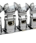 Three Eighths Inch Drive Metric Flare Nut Socket Set, 10 Piece from 10mm to 19mm, folding head for tight spaces, chrome finish.