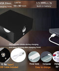 Rechargeable Wireless LED Wall Lamp With Touch Switch Two Pack Black 6000K Sconce Lights showing charging process via USB-C