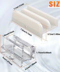 Sliding Shower Door Bottom Guide Rail Set For 1/2 Inch And 3/8 Inch Glass Tracks with size dimensions, plastic material shown