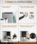 Semi Automatic Espresso Machine With 20 Bar Pressure And Built In Activated Carbon Water Filter Cutting Chlorine For A Crystal Clear Flavor Kick Daily Morning Fuel Compact Countertop Setup step-by-step coffee brewing guide