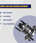 Two Piece Rear Wheel Bearing And Hub Assembly For Chevy Cobalt HHR Malibu Saturn Aura Pontiac G6 2004 To 2012 With 5 Lug Bolts And ABS