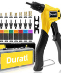 Rivet Nut Tool Kit For Tight Spaces 8 Inch Right Angle Hand Rivnut Tool With 96 Rivnuts And 8 Mandrels M3 To M6 6 32 8 32 10 24 1 4 20 Includes Durable Carrying Case
