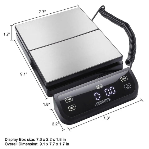 Heavy Duty 150Lb Digital Shipping Scale With 0.1oz Precision, Stainless Steel Platform And Touch Screen Display For Bulk Shipping