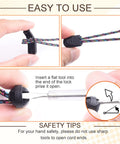 25 Pack Zipper Pull Tabs And Cord End Caps For Paracord And Molle Gear Quick No Tie Shoelace Clips Cord Locks For Backpacks Shoes Triathlon And Marathon Run Ready Durable Black Plastic Ends, black plastic cord lock use steps