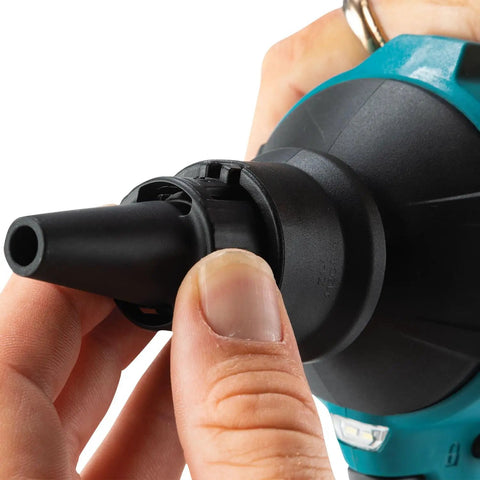 Close-up of Bad Boy 18V Cordless Blower And Vacuum With Slick Nozzle Swap, showing nozzle attachment.