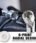 1/4 Inch Drive 12-Piece Swivel Socket Set, 6-Point Metric 5mm To 15mm, Flexible Joint For Tight Spaces, Aluminum Storage Rail Included, close-up