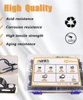 No Sweat 306 Piece Cable Clips And Wire Mount Assortment Kit Featuring R Type Clamps with high quality nylon and screws.