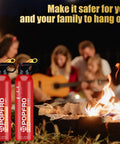 Compact 4 In 1 Portable Fire Extinguisher For Home Garage Kitchen And Car, No Sweat Abc K Rated Extinguisher with two units near campfire.
