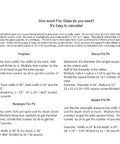 Instructions on calculating fire glass needed for various fire pit shapes: fireplace, round, rectangular, and square.
