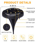 Solar Ground Lights Outdoor 12 Pack With 12 LED Disk Lights Waterproof In Ground Garden Pathway Lighting dimensions and details