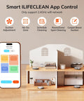 Smart ILIFECLEAN app interface for Powerful Max Suction Robot Vacuum With LiDAR Navigation And Home Mapping NoGo Zone 150 Minute Run Time 2 4G WiFi App Alexa Remote Control Ideal For Hard Floors Carpets And Pet Hair