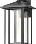Solitude 17 Inch Outdoor Sconce In Matte Black With Clear Glass 1 Light Exterior Wall Lantern 60W Max UL Listed Weather Resistant Patio