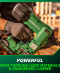 Worker using Cordless 18V 30 Degree Paper Tape Framing Nailer Kit With 4Ah Battery for durable framing projects